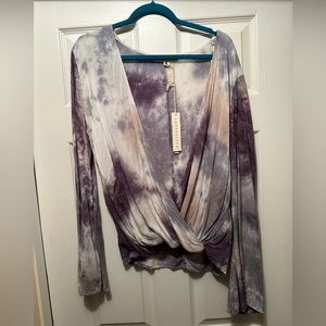 Lovestitch tie dye blouse size L NWT